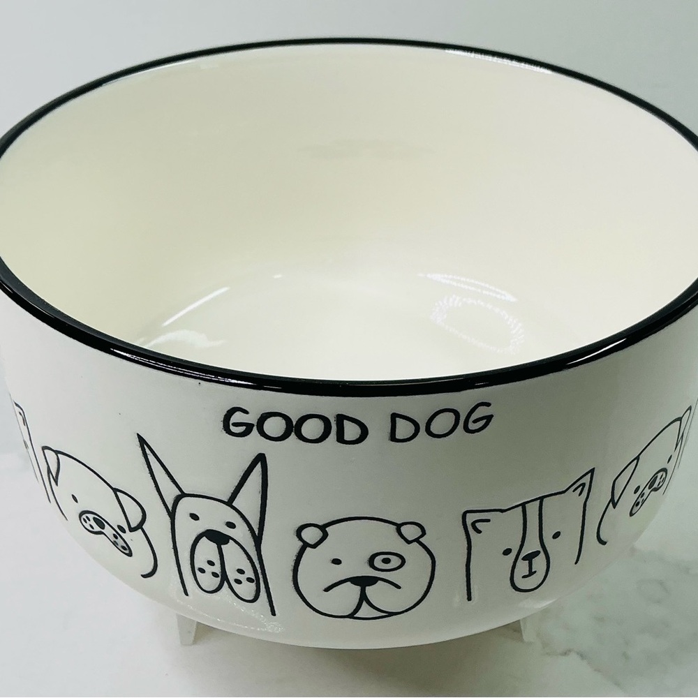 Dog Bowl Signature Houseware Ceramic 6" Food or Water Bowl GOOD DOG New